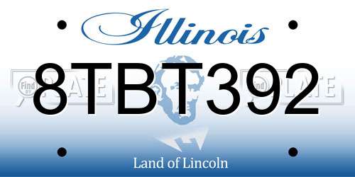 8TBT392 Illinois License Plate