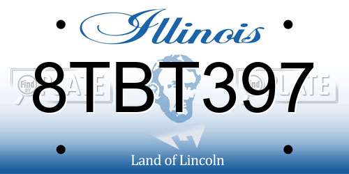8TBT397 Illinois License Plate