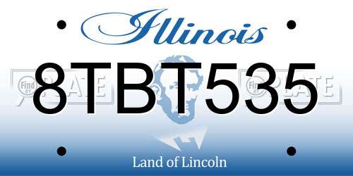 8TBT535 Illinois License Plate
