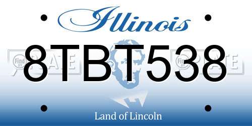 8TBT538 Illinois License Plate