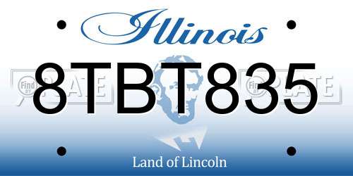 8TBT835 Illinois License Plate