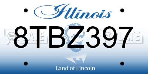 8TBZ397 Illinois License Plate