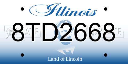 8TD2668 Illinois License Plate