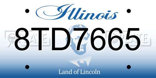 8TD7665 Illinois License Plate