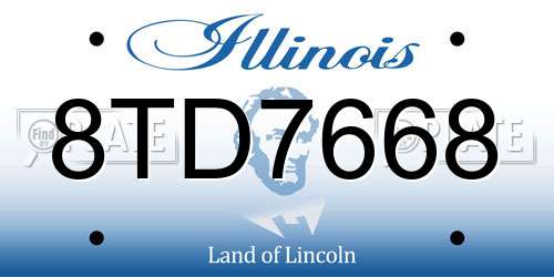 8TD7668 Illinois License Plate