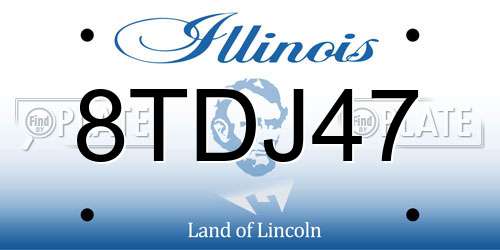8TDJ47 Illinois License Plate