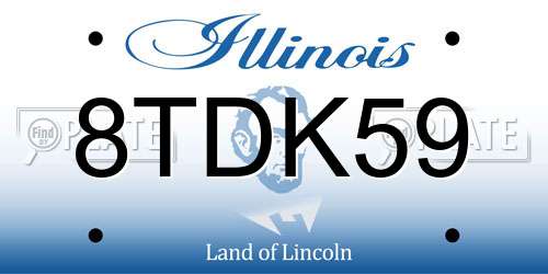 8TDK59 Illinois License Plate