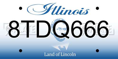 8TDQ666 Illinois License Plate
