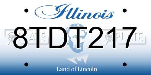 8TDT217 Illinois License Plate