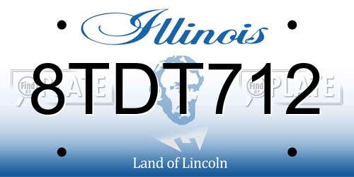 8TDT712 Illinois License Plate