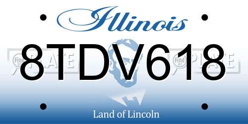8TDV618 Illinois License Plate