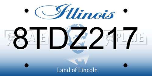 8TDZ217 Illinois License Plate