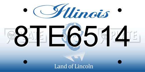 8TE6514 Illinois License Plate