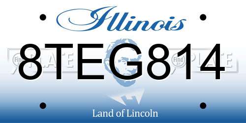 8TEG814 Illinois License Plate
