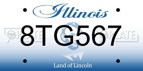 8TG567 Illinois License Plate