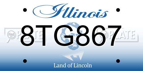 8TG867 Illinois License Plate