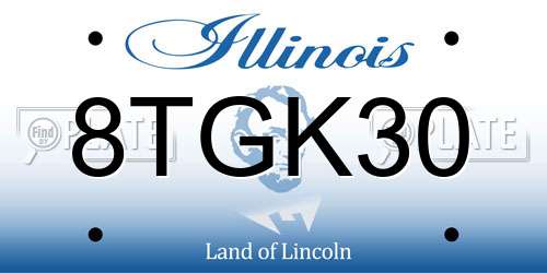 8TGK30 Illinois License Plate