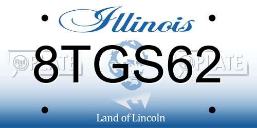 8TGS62 Illinois License Plate