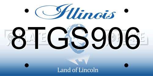 8TGS906 Illinois License Plate