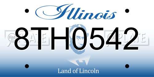 8TH0542 Illinois License Plate
