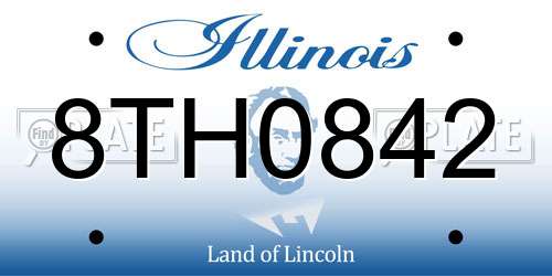 8TH0842 Illinois License Plate