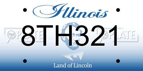 8TH321 Illinois License Plate