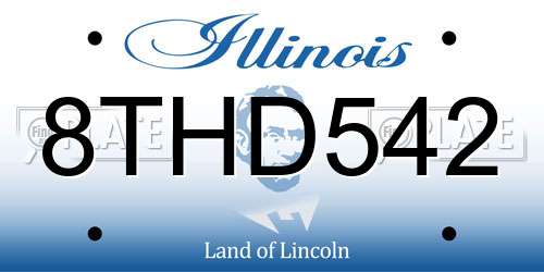 8THD542 Illinois License Plate