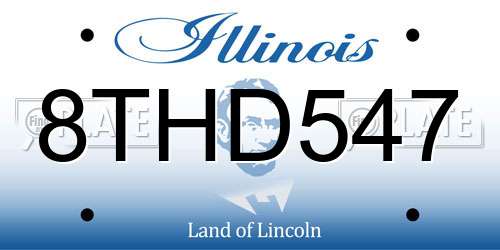 8THD547 Illinois License Plate