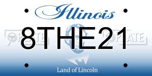 8THE21 Illinois License Plate