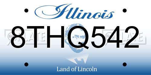 8THQ542 Illinois License Plate