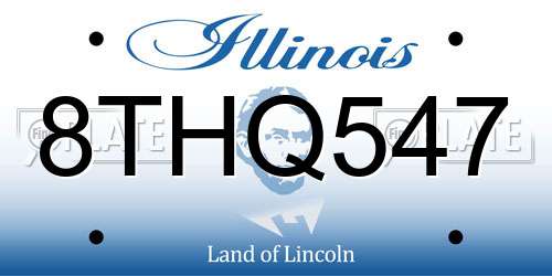 8THQ547 Illinois License Plate