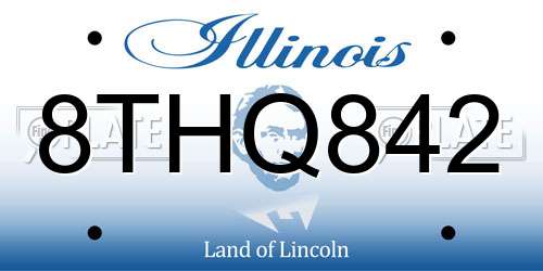 8THQ842 Illinois License Plate