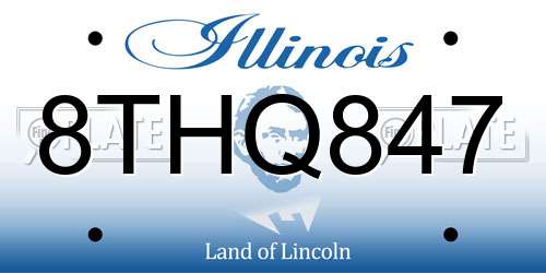 8THQ847 Illinois License Plate