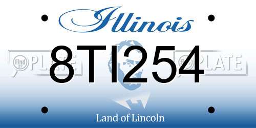 8TI254 Illinois License Plate