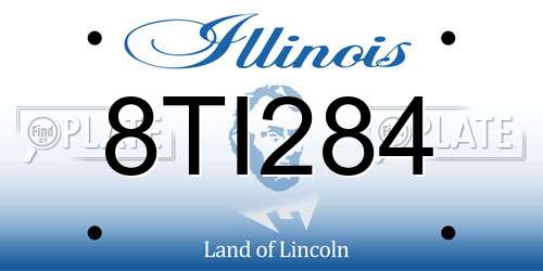 8TI284 Illinois License Plate