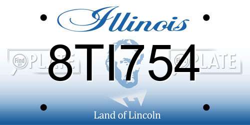 8TI754 Illinois License Plate