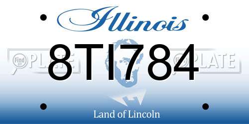 8TI784 Illinois License Plate
