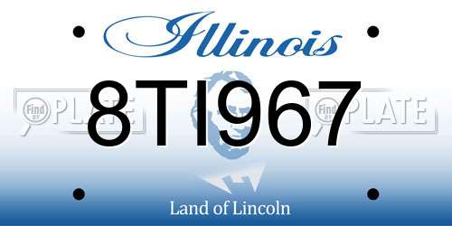 8TI967 Illinois License Plate