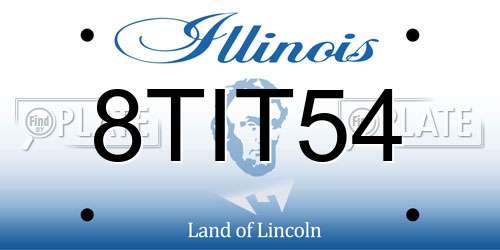 8TIT54 Illinois License Plate