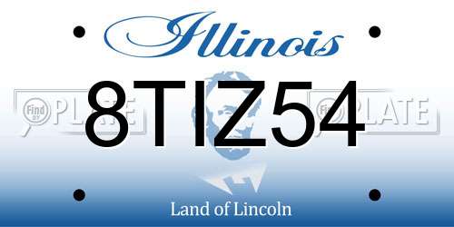 8TIZ54 Illinois License Plate