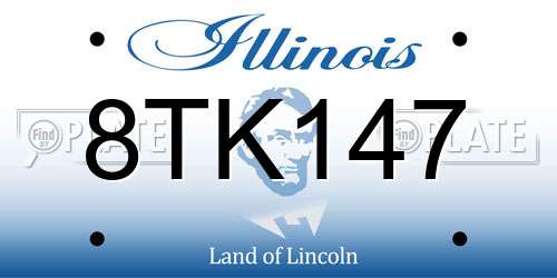 8TK147 Illinois License Plate