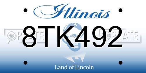 8TK492 Illinois License Plate