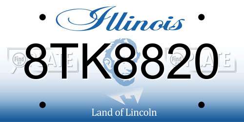 8TK8820 Illinois License Plate