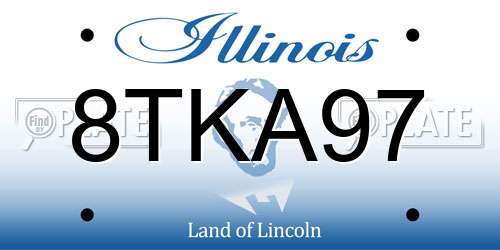 8TKA97 Illinois License Plate