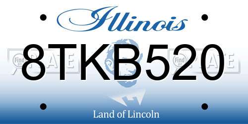 8TKB520 Illinois License Plate