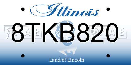 8TKB820 Illinois License Plate