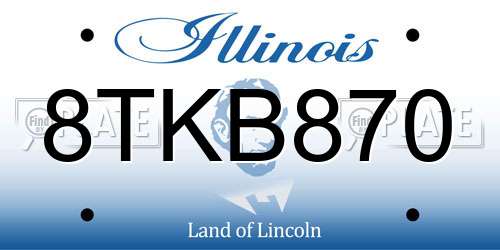 8TKB870 Illinois License Plate