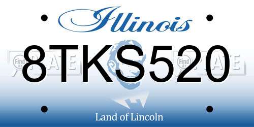 8TKS520 Illinois License Plate