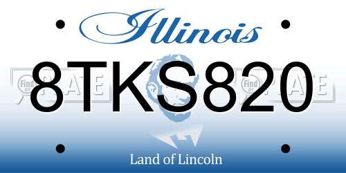 8TKS820 Illinois License Plate