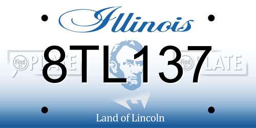 8TL137 Illinois License Plate